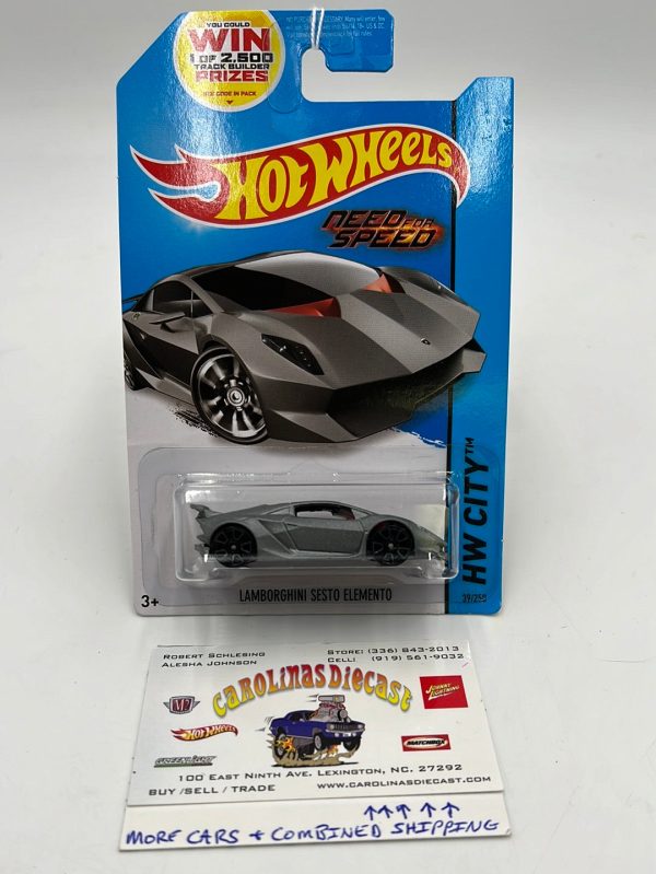 2014 Hot Wheels #39 HW City Lamborghini Sesto Elemento *Veins Back of Card* 102A Cheap