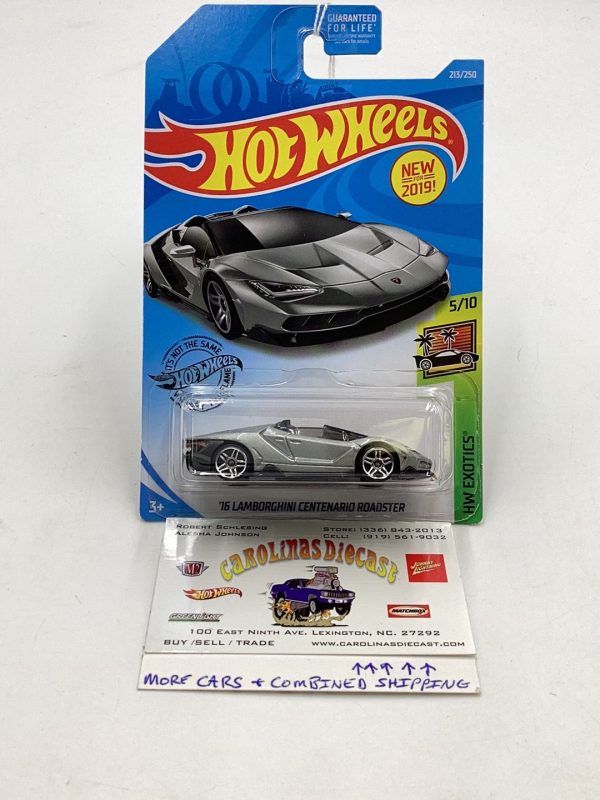 2019 Hot wheels #213 16 Lamborghini Centenario Roadster 102G on Sale