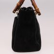 GUCCI Bamboo Hand Bag Suede 2way Black 000 122 0316 ac3043 For Sale