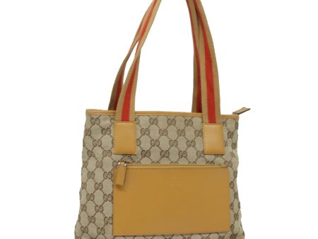 GUCCI GG Canvas Sherry Line Hand Bag Beige Red Brown 019 0402 80606 Sale