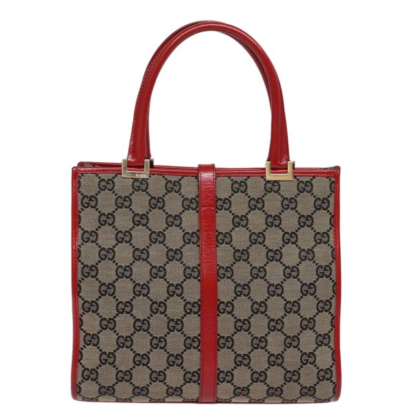 GUCCI GG Canvas Jackie Hand Bag Red Beige 002 1065 3444 77824 For Sale