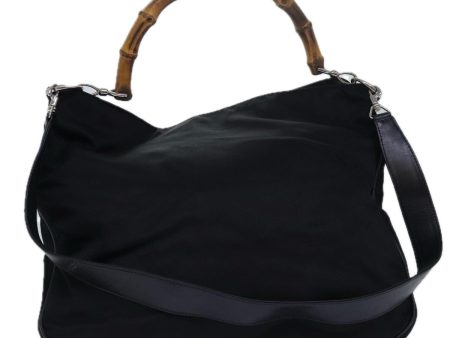 GUCCI Bamboo Hand Bag Nylon 2way Black ep4212 Online