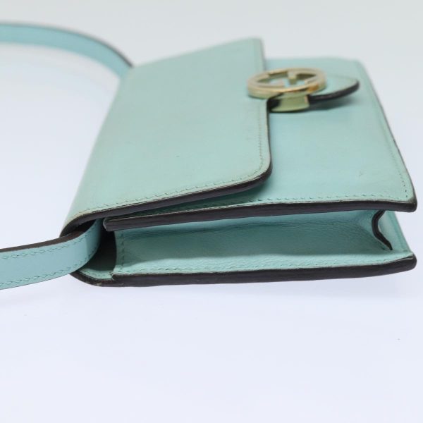 GUCCI Shoulder Wallet Leather Light Blue 369664 mr248 Online Hot Sale