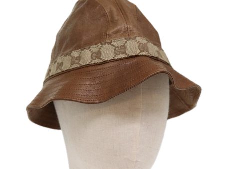 GUCCI GG Canvas Hat L Brown yk12576 on Sale