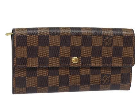 LOUIS VUITTON Damier Ebene Portefeuille Sarah Long Wallet N61734  79300 For Sale