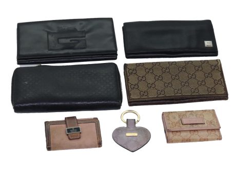 GUCCI GG Canvas Key Case Wallet 5Set Beige Black bs14871 For Sale