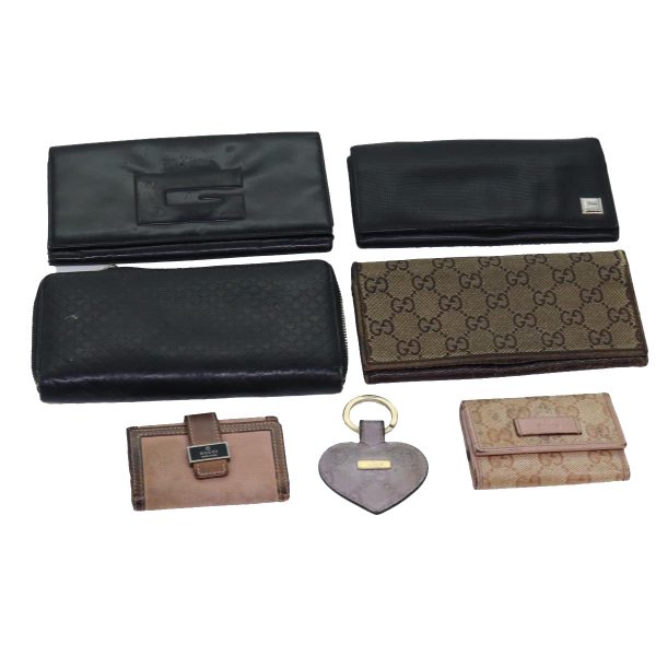 GUCCI GG Canvas Key Case Wallet 5Set Beige Black bs14871 For Sale