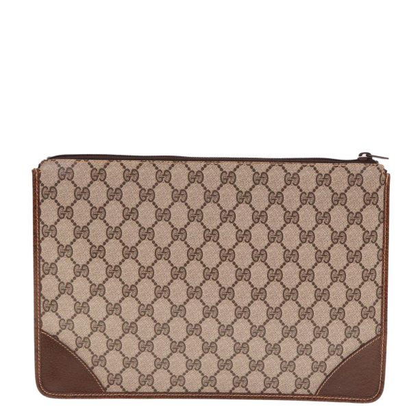 GUCCI GG Supreme Clutch Bag PVC Beige 40 01 029 77682 Online Hot Sale