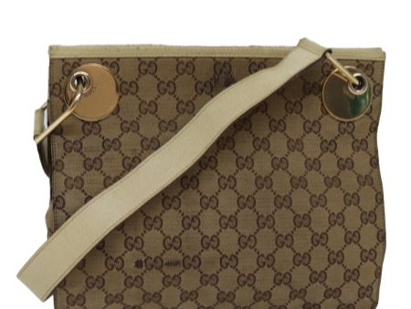 GUCCI GG Canvas Shoulder Bag Beige 120841 bs15248 Fashion