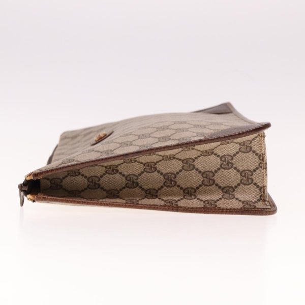 GUCCI GG Supreme Clutch Bag PVC Beige 40 01 029 77682 Online Hot Sale