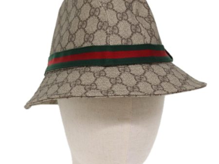 GUCCI GG Supreme Web Sherry Line Hat PVC M Beige Red Green yk12592 Fashion