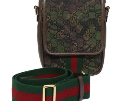 GUCCI GG Canvas Web Sherry Line GUCCIxPALACE Bag Camouflage 723142 74880S Sale