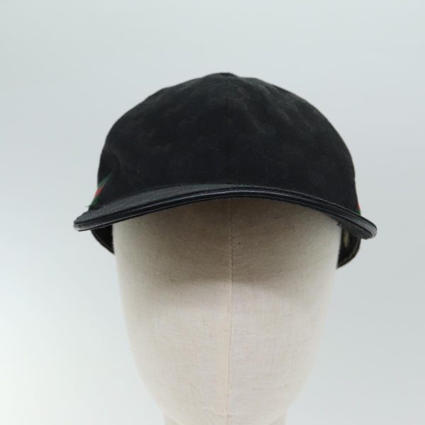 GUCCI GG Canvas Web Sherry Line Cap XL Black Red Green 80948 Cheap