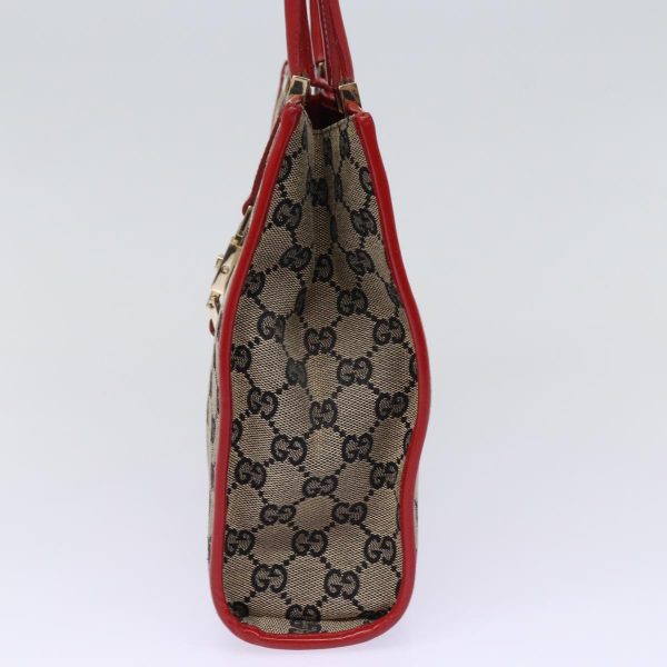 GUCCI GG Canvas Jackie Hand Bag Red Beige 002 1065 3444 77824 For Sale