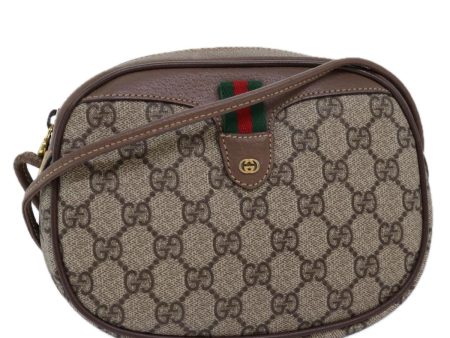 GUCCI GG Supreme Web Sherry Line Shoulder Bag PVC Beige Red 007 58 ar11876 Discount