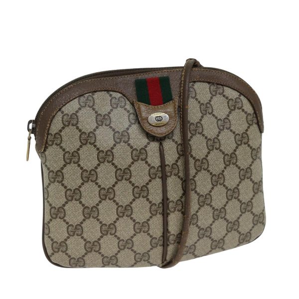 GUCCI Web Sherry Line GG Supreme Shoulder Bag PVC Beige 904 02 047 78759 For Discount