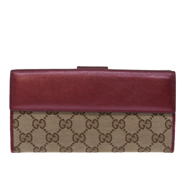 GUCCI GG Canvas Long Wallet Beige 203550 yk12329 For Cheap