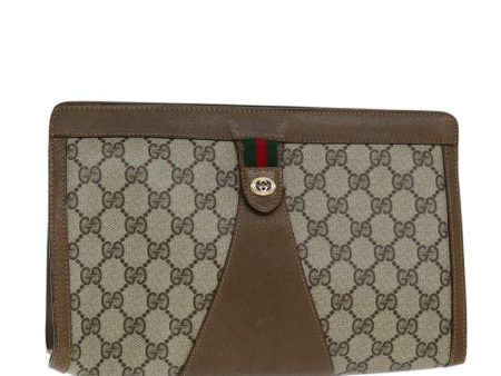 GUCCI GG Supreme Web Sherry Line Clutch Bag PVC Beige Red 89 01 033 yk12556 Supply