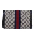 GUCCI GG Supreme Sherry Line Clutch Bag PVC Navy Red 010 378 bs15615 Sale