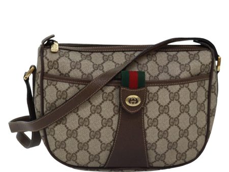 GUCCI GG Supreme Web Sherry Line Shoulder Bag PVC Beige 89 02 032 yk13060 Fashion