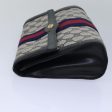 GUCCI GG Supreme Sherry Line Clutch Bag PVC Navy Red 010 378 bs15615 Sale