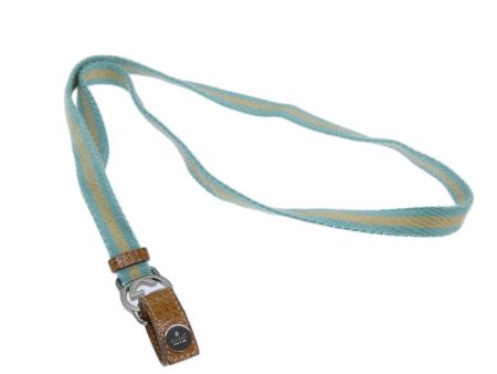 GUCCI Neck Strap Canvas Beige Blue 115278 yk12555 For Sale