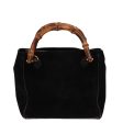 GUCCI Bamboo Hand Bag Suede 2way Black 000 122 0316 ac3043 For Sale