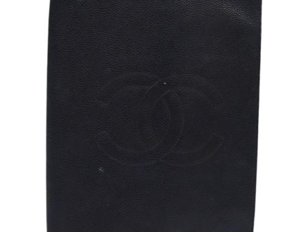 CHANEL COCO Mark Note Cover Caviar Skin Black CC  bs16686 Fashion