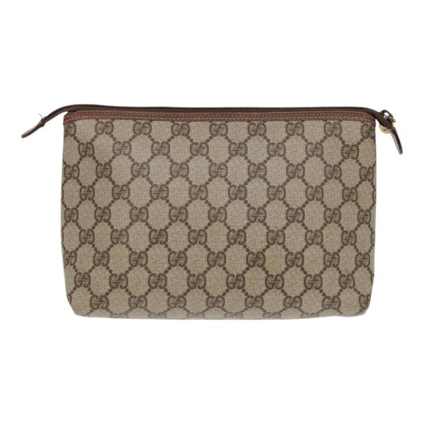 GUCCI GG Supreme Clutch Bag PVC Beige Gold 007 115 85841 For Cheap