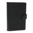 CHANEL Day Planner Cover Caviar Skin Black Gold CC  ac3294 Sale