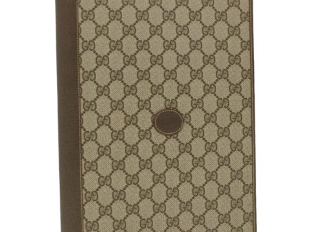 GUCCI GG Canvas Day Planner Cover PVC Leather Beige am3940 on Sale