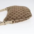 GUCCI GG Canvas Shoulder Bag Leather Beige Silver 91008 Online Hot Sale