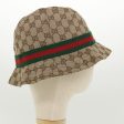 GUCCI Web Sherry Line GG Canvas Hat Beige Green Red yk4943 on Sale