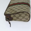 GUCCI GG Supreme Web Sherry Line Clutch Bag PVC Beige Red 156 01 012 th4949 Online