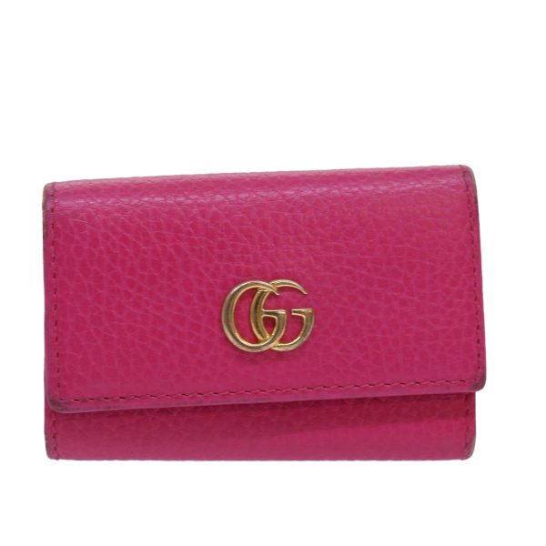 GUCCI GG Marmont Key Case Leather Pink am6672 Online now