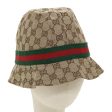 GUCCI Web Sherry Line GG Canvas Hat Beige Green Red yk4943 on Sale