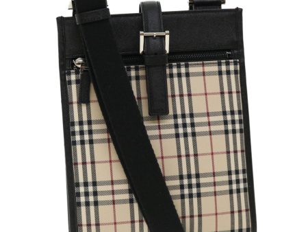 BURBERRY Nova Check Shoulder Bag Canvas Leather Beige BlackNew ai430A on Sale