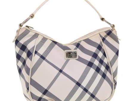 BURBERRY Nova Check Blue Label Shoulder Bag Canvas Pink NavyNew yk6698B For Sale