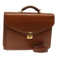 GUCCI Ready Lock Briefcase Leather 2way Brown Gold am6802 Fashion