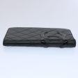 CHANEL Cambon Line Long Wallet Leather Black CC  bs10747 Online