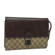 GUCCI GG Supreme Clutch Bag PVC Beige Silver 114686 bs16523 Online now