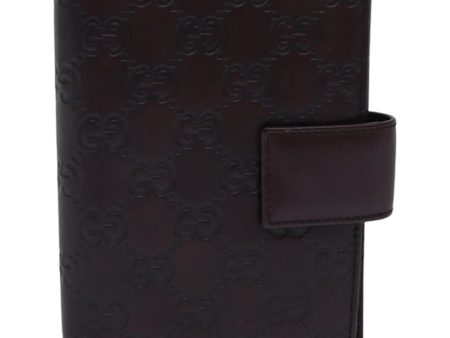 GUCCI GG Canvas Guccissima Day Planner Cover Brown Silver 115240 am6719 For Discount