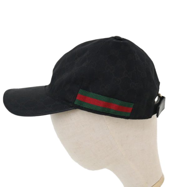 GUCCI GG Canvas Web Sherry Line Cap XL Black Red Green 200035 ki2685 Online Hot Sale