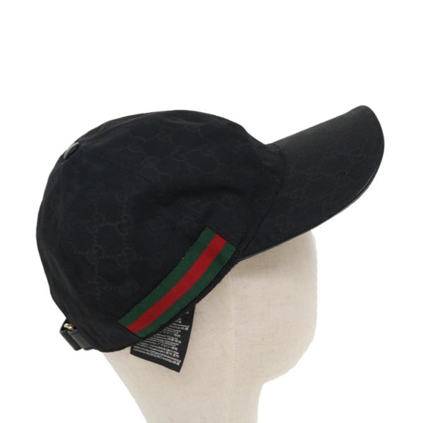 GUCCI GG Canvas Web Sherry Line Cap XL Black Red Green 200035 ki2685 Online Hot Sale