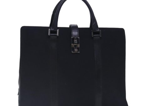 GUCCI Briefcase Canvas Black Silver 114262 ar12680 For Sale