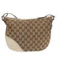 GUCCI GG Canvas Shoulder Bag Leather Beige Silver 91008 Online Hot Sale