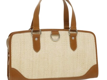 BURBERRY Hand Bag leather straw BeigeNew ro931 on Sale