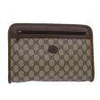 GUCCI GG Supreme Clutch Bag PVC Beige 111 01 037 ki4721 Online now