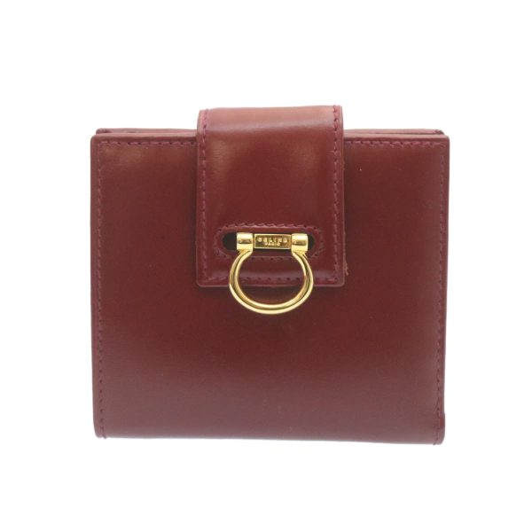 CELINE Bifold Wallet Leather Red 28019 Supply