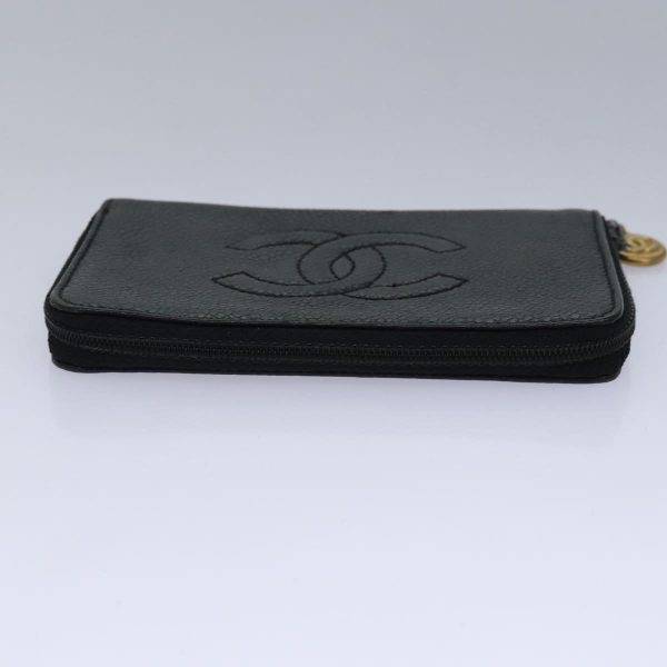 CHANEL Key Case Caviar Skin Black Gold CC  bs18348 Online